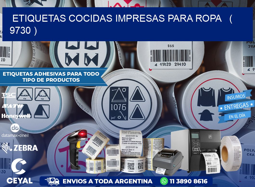 ETIQUETAS COCIDAS IMPRESAS PARA ROPA   ( 9730 )