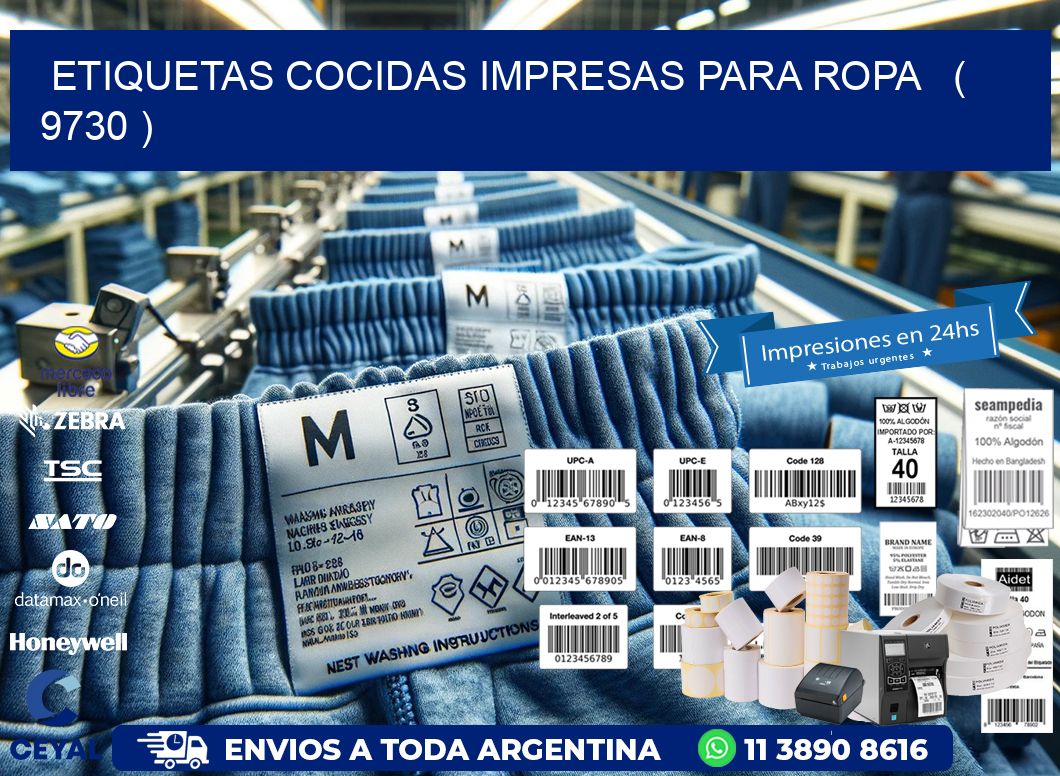 ETIQUETAS COCIDAS IMPRESAS PARA ROPA   ( 9730 )