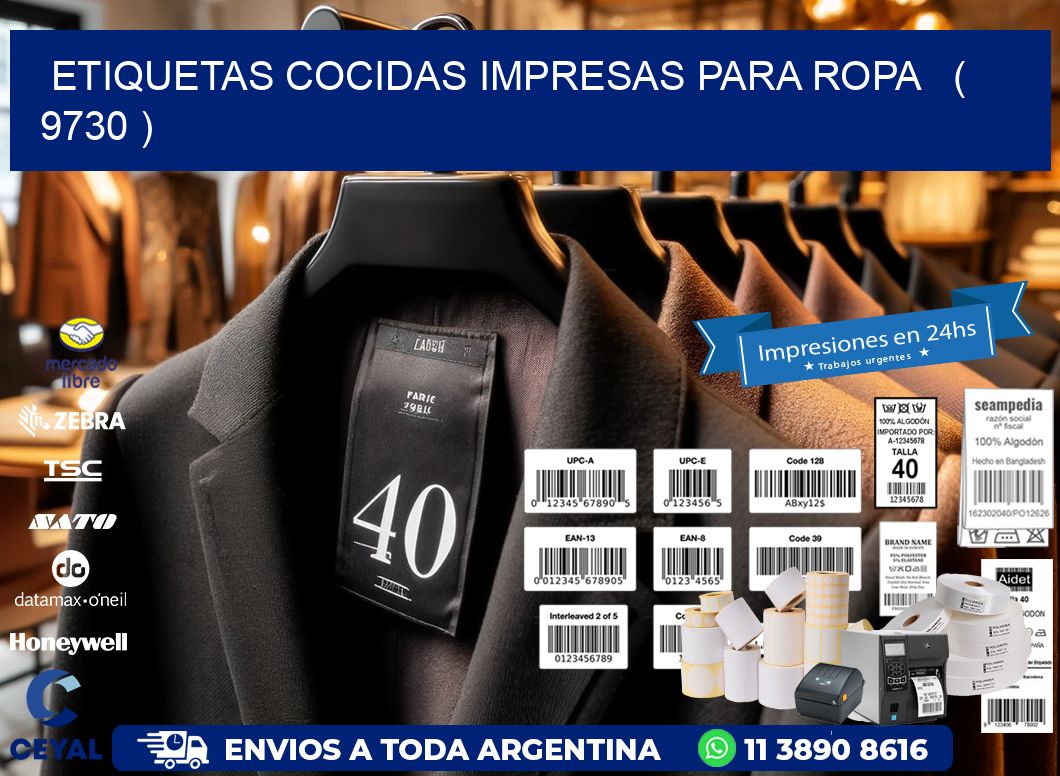 ETIQUETAS COCIDAS IMPRESAS PARA ROPA   ( 9730 )
