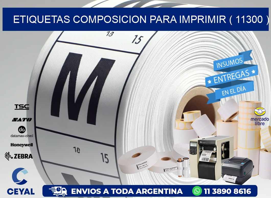 ETIQUETAS COMPOSICION PARA IMPRIMIR ( 11300 )