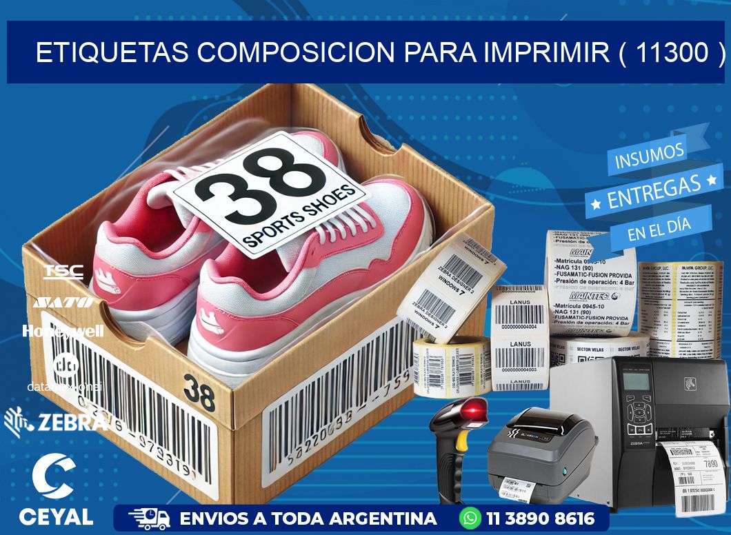 ETIQUETAS COMPOSICION PARA IMPRIMIR ( 11300 )