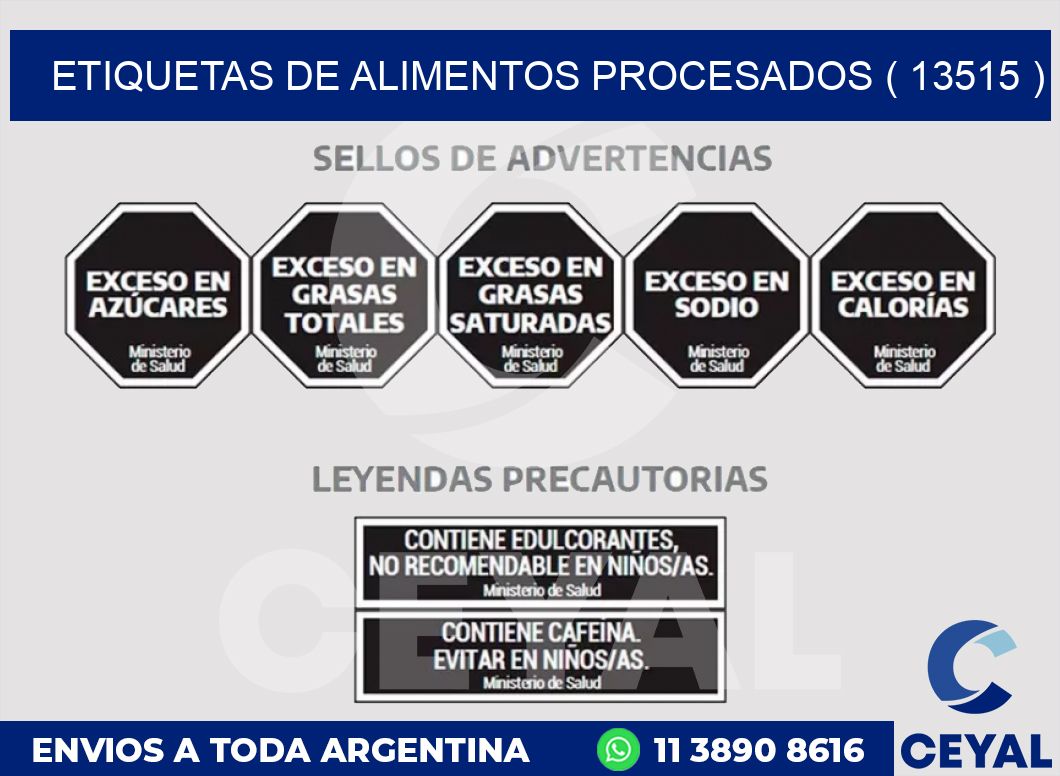 ETIQUETAS DE ALIMENTOS PROCESADOS ( 13515 )