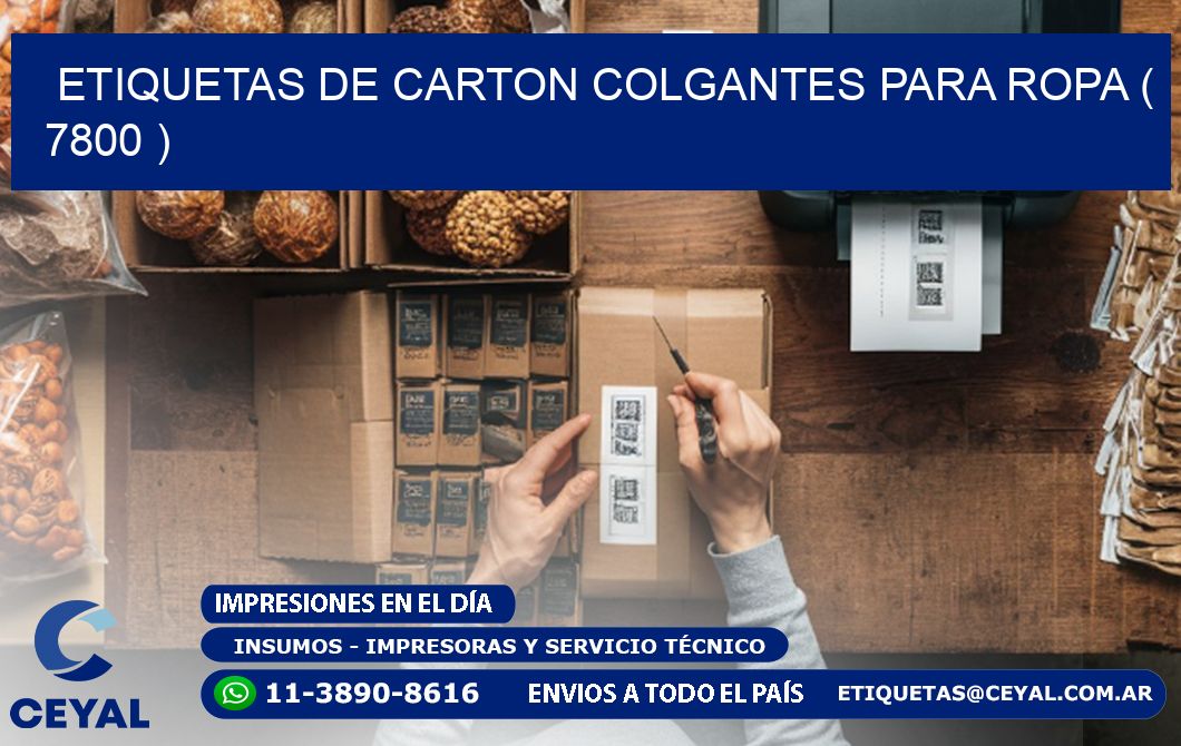 ETIQUETAS DE CARTON COLGANTES PARA ROPA ( 7800 )