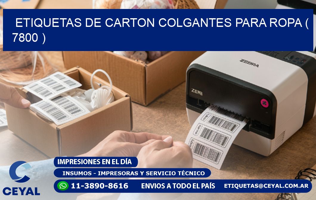 ETIQUETAS DE CARTON COLGANTES PARA ROPA ( 7800 )