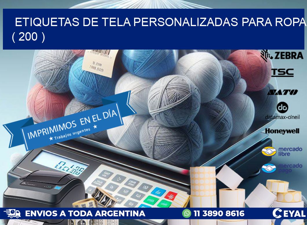 ETIQUETAS DE TELA PERSONALIZADAS PARA ROPA ( 200 )