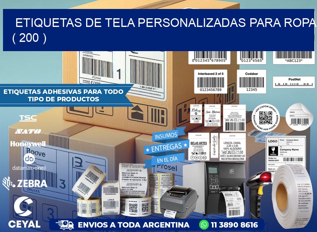 ETIQUETAS DE TELA PERSONALIZADAS PARA ROPA ( 200 )