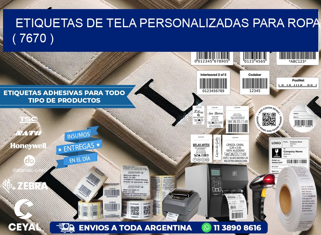 ETIQUETAS DE TELA PERSONALIZADAS PARA ROPA ( 7670 )