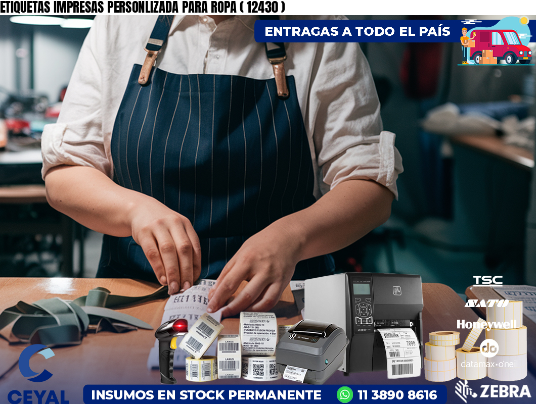ETIQUETAS IMPRESAS PERSONLIZADA PARA ROPA ( 12430 )