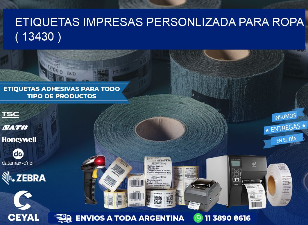 ETIQUETAS IMPRESAS PERSONLIZADA PARA ROPA   ( 13430 )