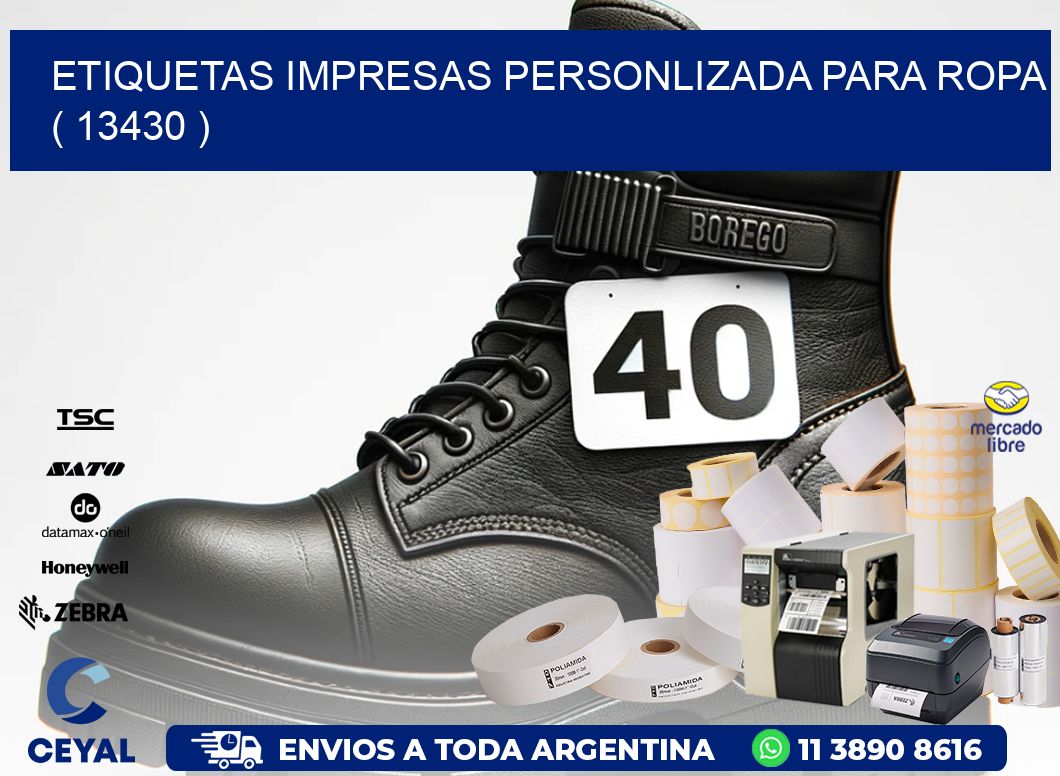 ETIQUETAS IMPRESAS PERSONLIZADA PARA ROPA   ( 13430 )
