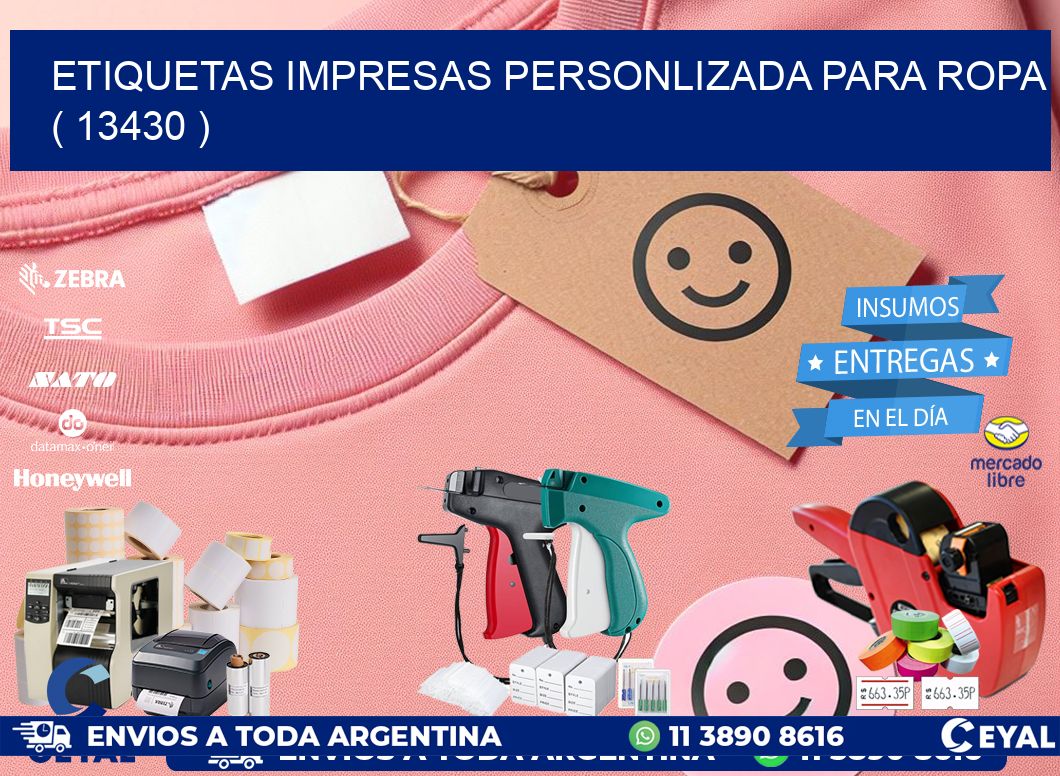 ETIQUETAS IMPRESAS PERSONLIZADA PARA ROPA   ( 13430 )