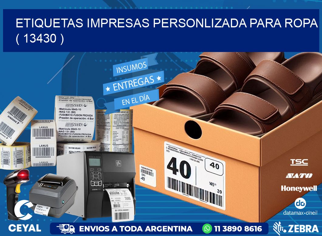 ETIQUETAS IMPRESAS PERSONLIZADA PARA ROPA   ( 13430 )