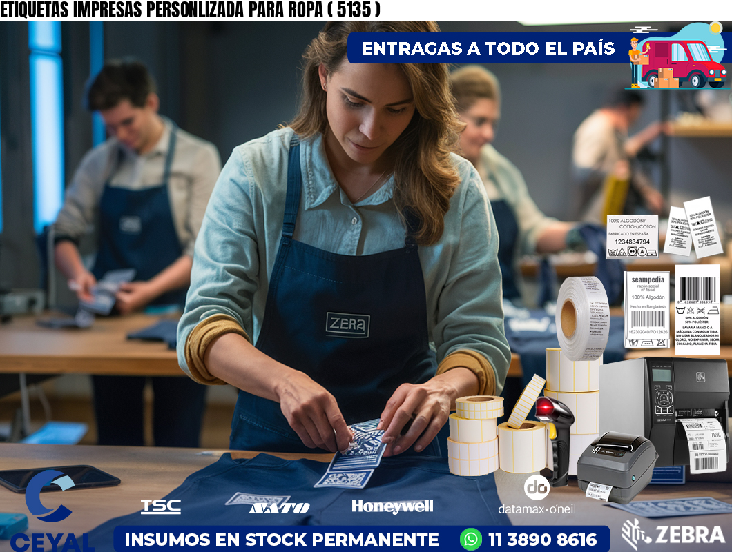 ETIQUETAS IMPRESAS PERSONLIZADA PARA ROPA ( 5135 )
