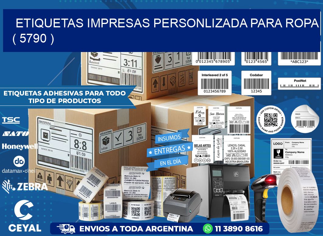 ETIQUETAS IMPRESAS PERSONLIZADA PARA ROPA ( 5790 )