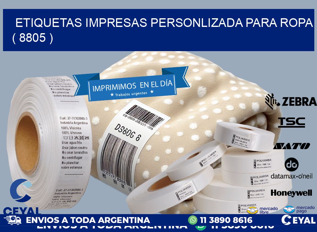 ETIQUETAS IMPRESAS PERSONLIZADA PARA ROPA ( 8805 )