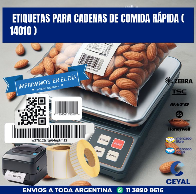 ETIQUETAS PARA CADENAS DE COMIDA RÁPIDA ( 14010 )