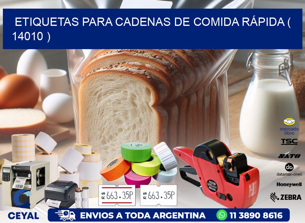 ETIQUETAS PARA CADENAS DE COMIDA RÁPIDA ( 14010 )