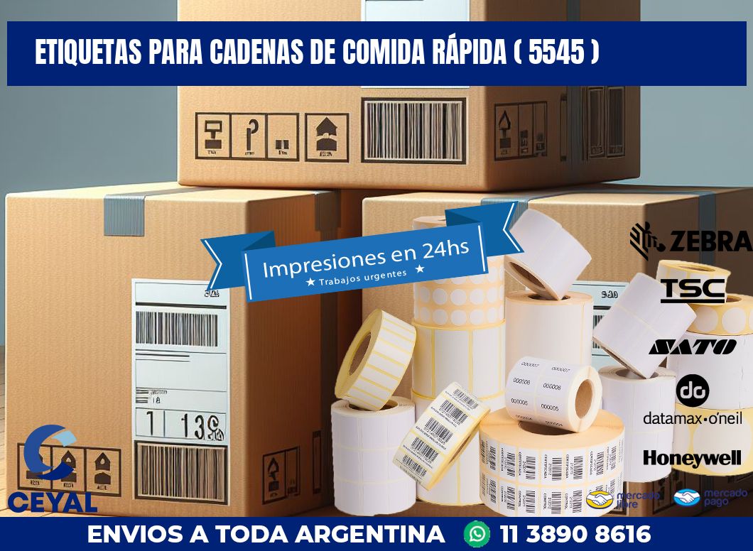 ETIQUETAS PARA CADENAS DE COMIDA RÁPIDA ( 5545 )