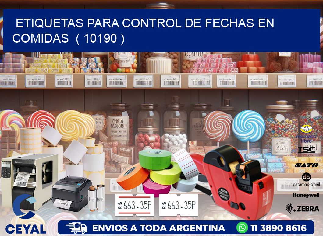 ETIQUETAS PARA CONTROL DE FECHAS EN COMIDAS  ( 10190 )