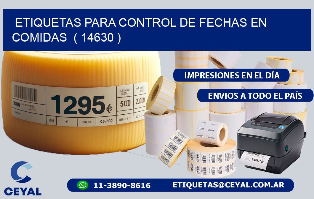 ETIQUETAS PARA CONTROL DE FECHAS EN COMIDAS  ( 14630 )
