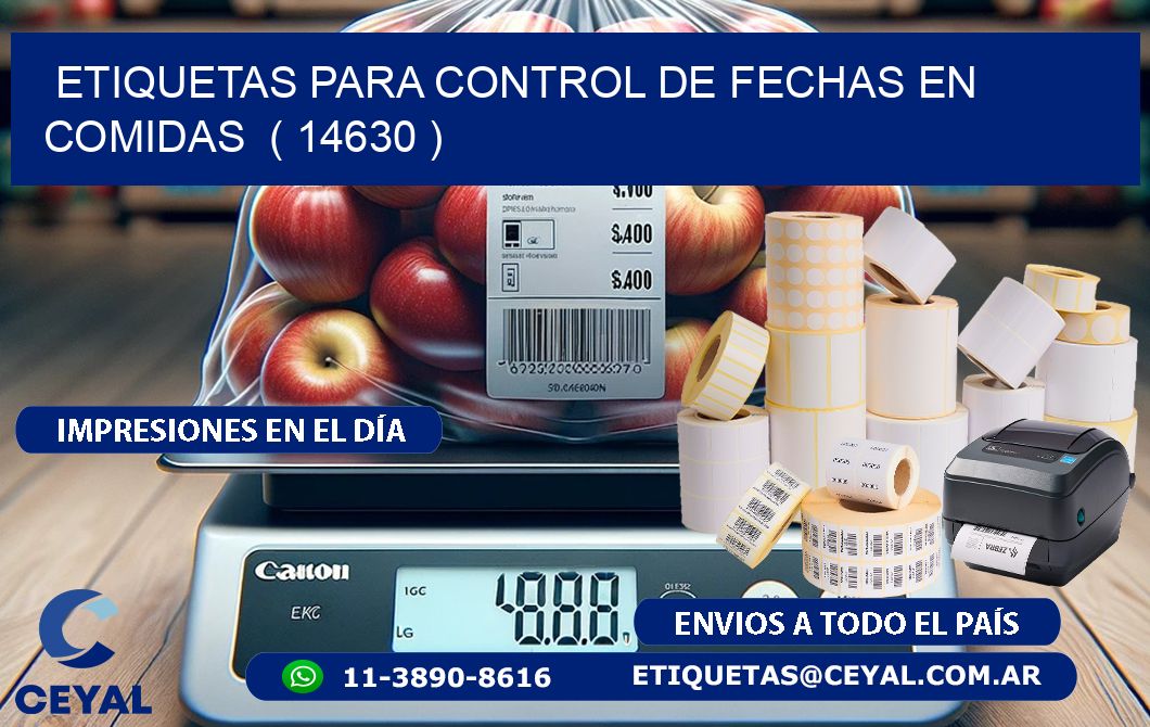 ETIQUETAS PARA CONTROL DE FECHAS EN COMIDAS  ( 14630 )
