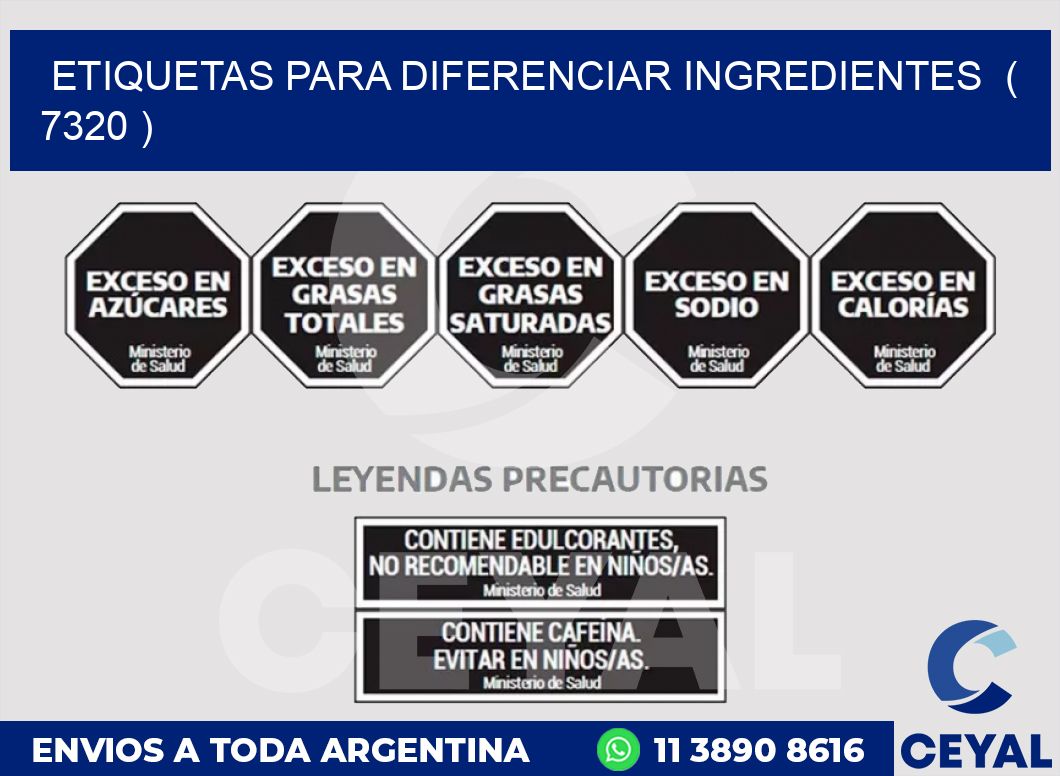 ETIQUETAS PARA DIFERENCIAR INGREDIENTES  ( 7320 )