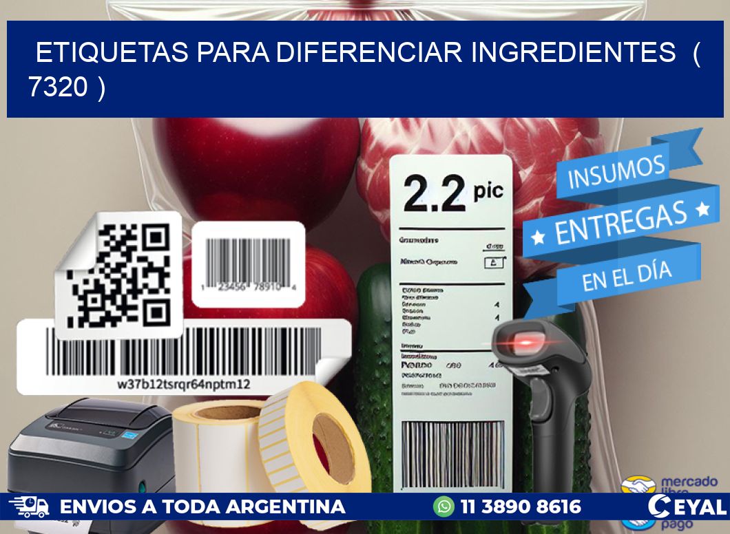 ETIQUETAS PARA DIFERENCIAR INGREDIENTES  ( 7320 )