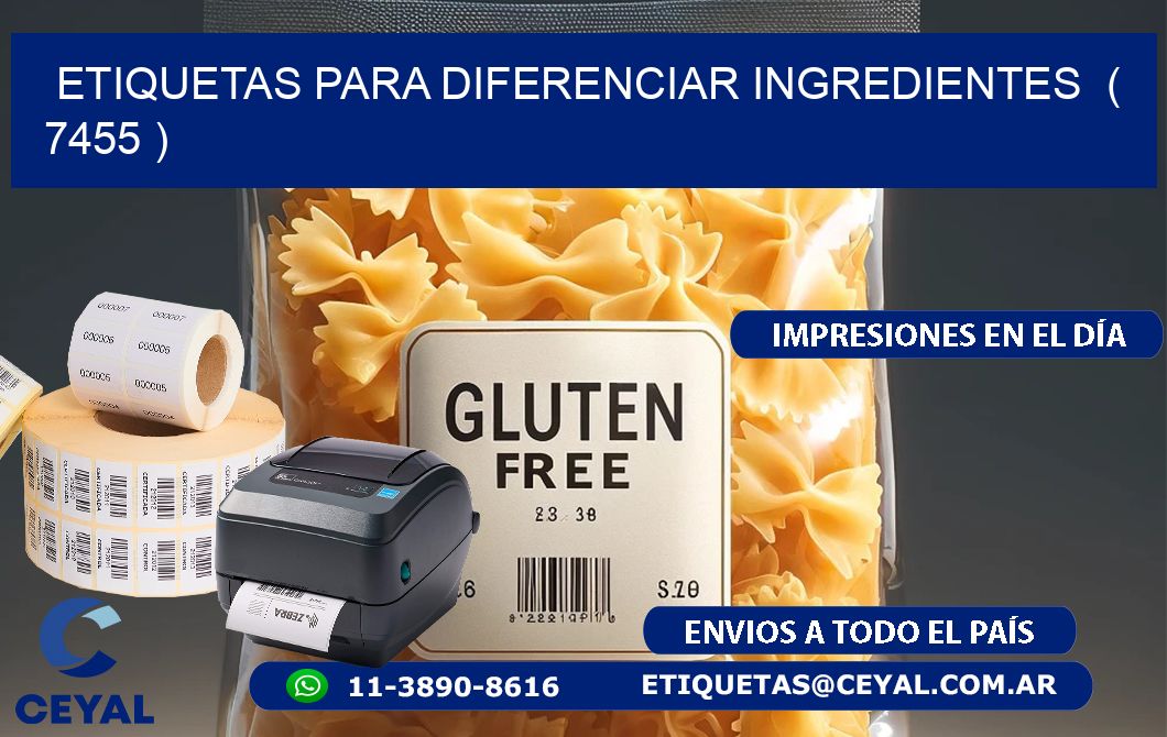 ETIQUETAS PARA DIFERENCIAR INGREDIENTES  ( 7455 )
