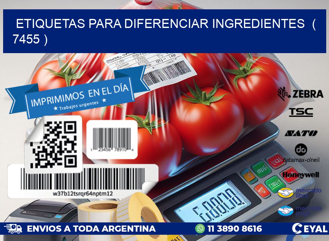 ETIQUETAS PARA DIFERENCIAR INGREDIENTES  ( 7455 )