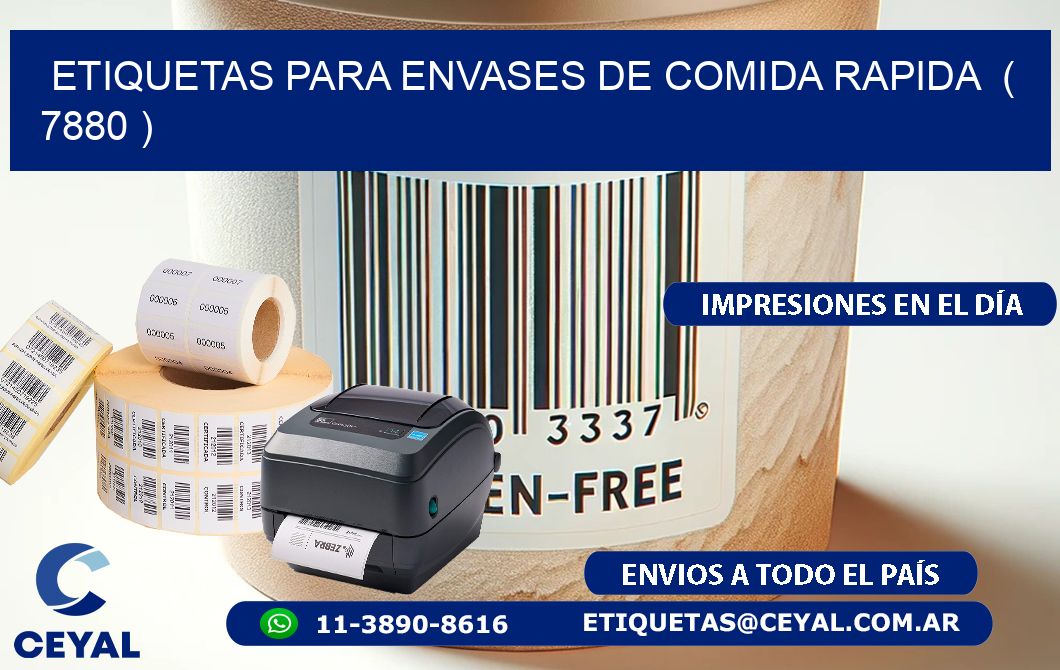 ETIQUETAS PARA ENVASES DE COMIDA RAPIDA  ( 7880 )