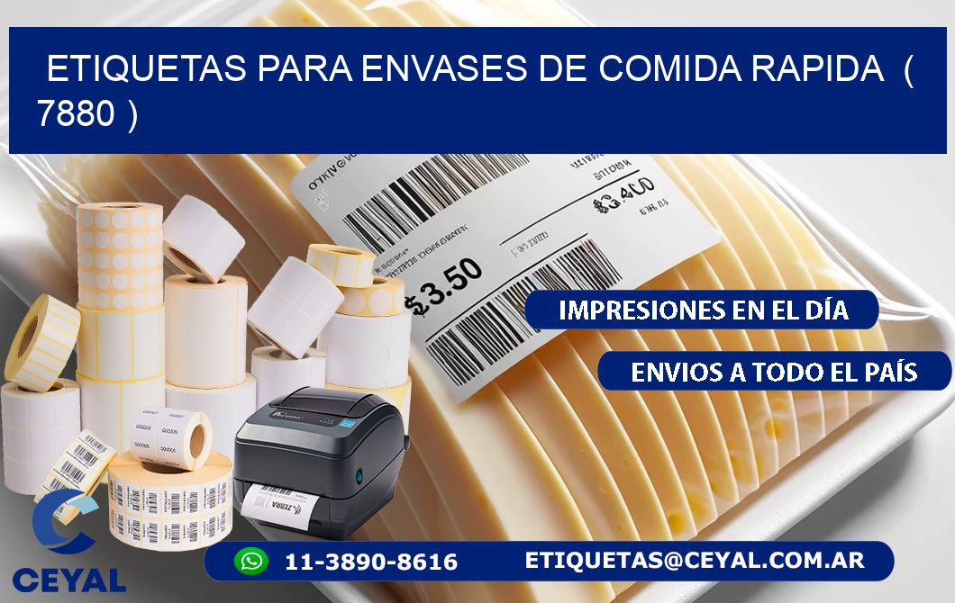 ETIQUETAS PARA ENVASES DE COMIDA RAPIDA  ( 7880 )