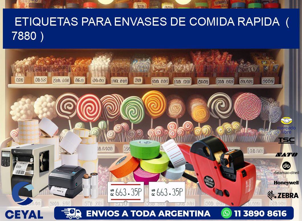 ETIQUETAS PARA ENVASES DE COMIDA RAPIDA  ( 7880 )