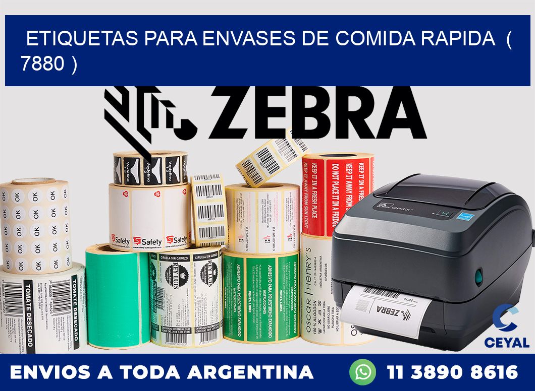 ETIQUETAS PARA ENVASES DE COMIDA RAPIDA  ( 7880 )