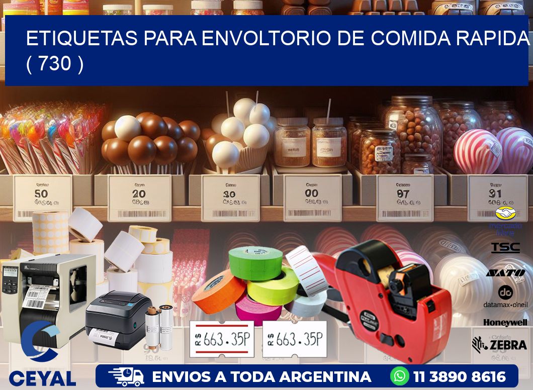 ETIQUETAS PARA ENVOLTORIO DE COMIDA RAPIDA  ( 730 )