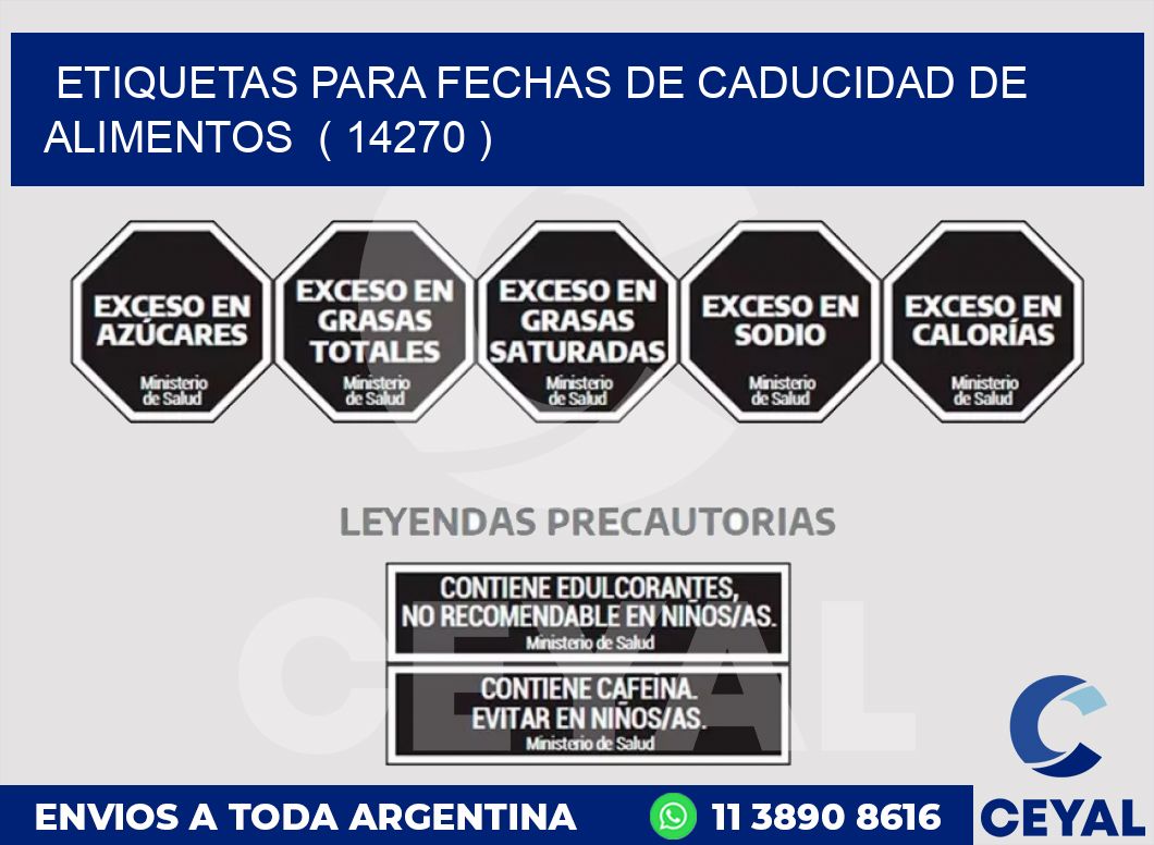 ETIQUETAS PARA FECHAS DE CADUCIDAD DE ALIMENTOS  ( 14270 )