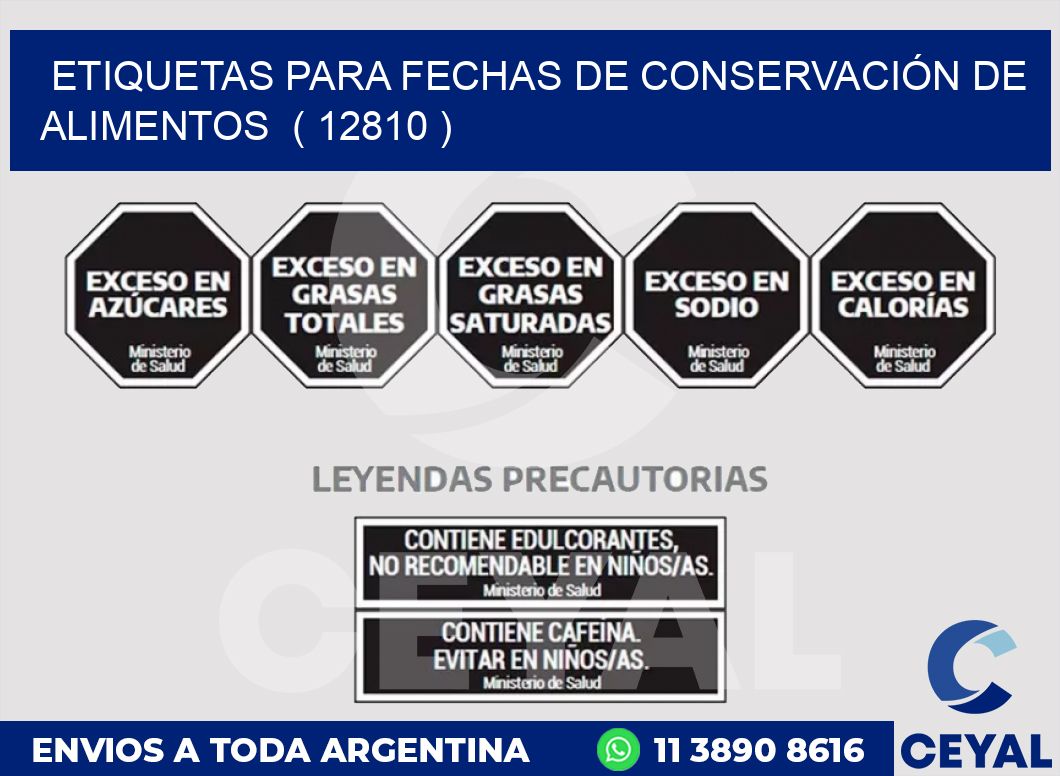 ETIQUETAS PARA FECHAS DE CONSERVACIÓN DE ALIMENTOS  ( 12810 )