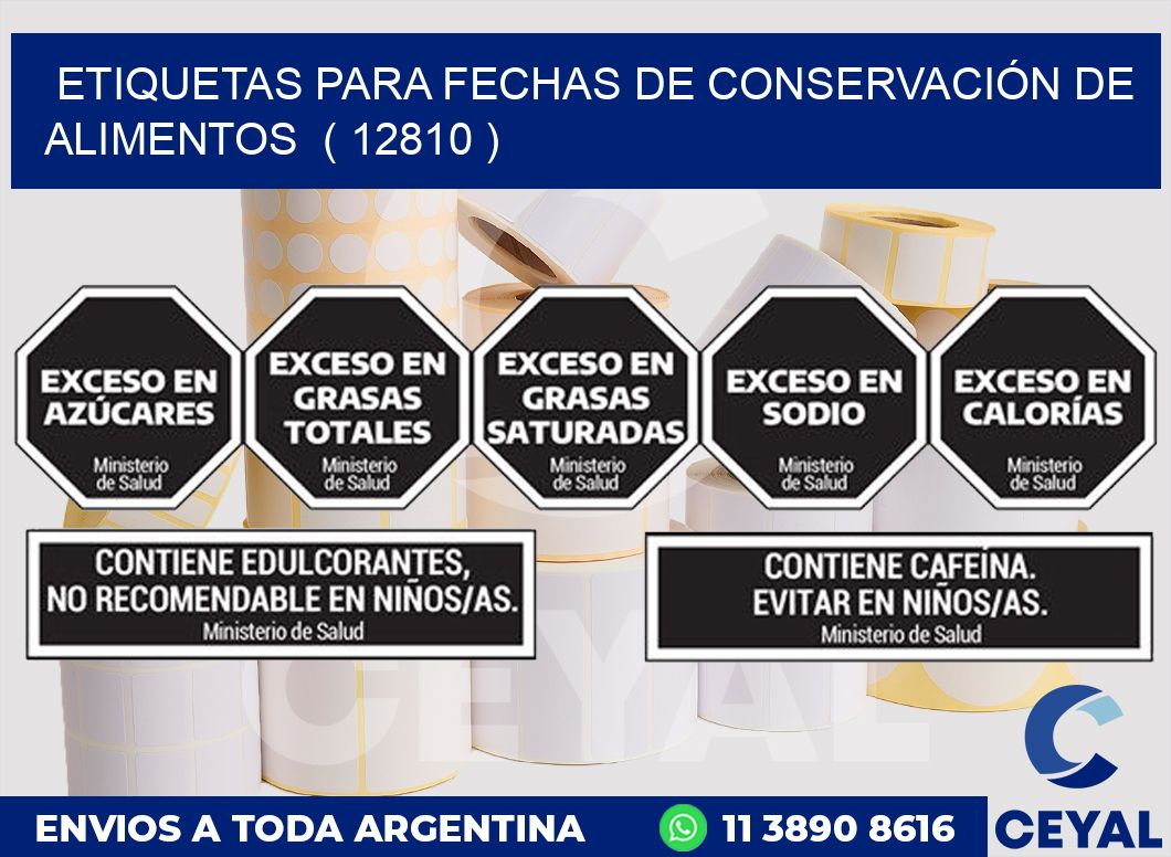 ETIQUETAS PARA FECHAS DE CONSERVACIÓN DE ALIMENTOS  ( 12810 )