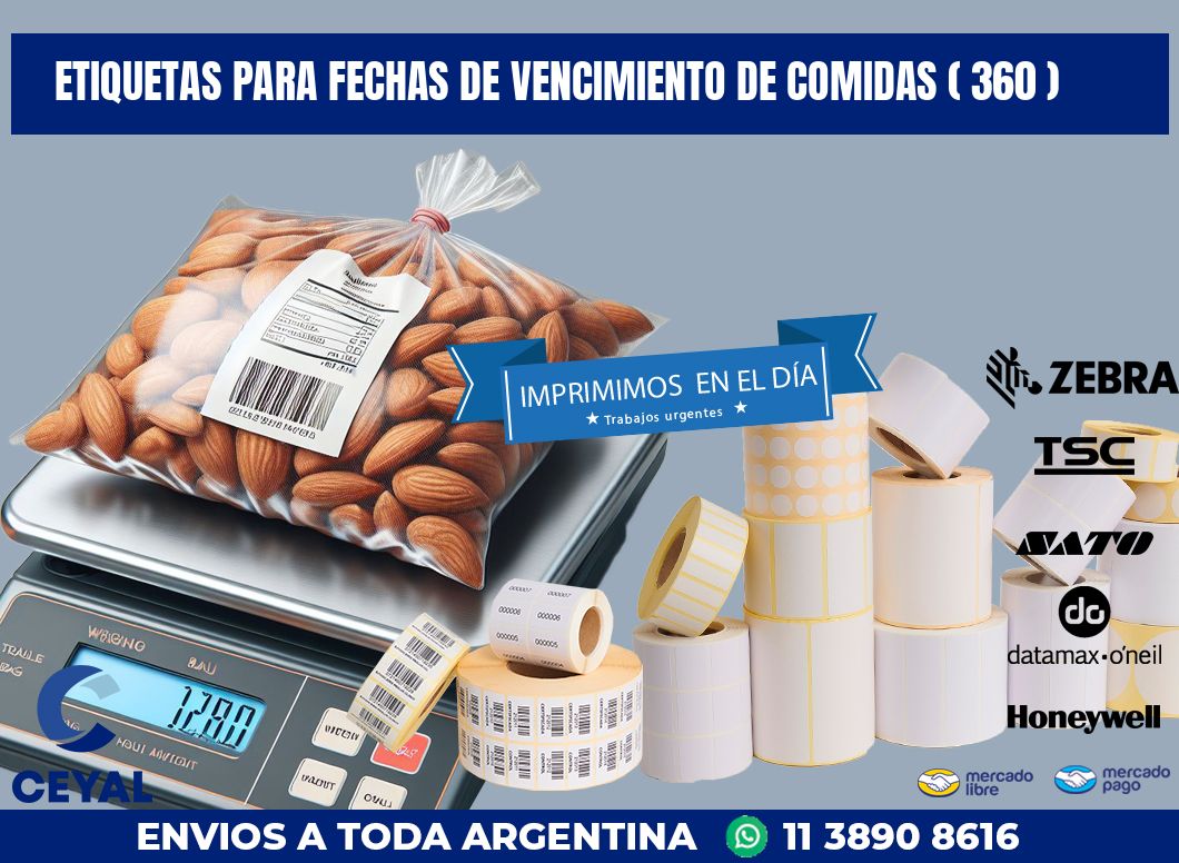 ETIQUETAS PARA FECHAS DE VENCIMIENTO DE COMIDAS ( 360 )