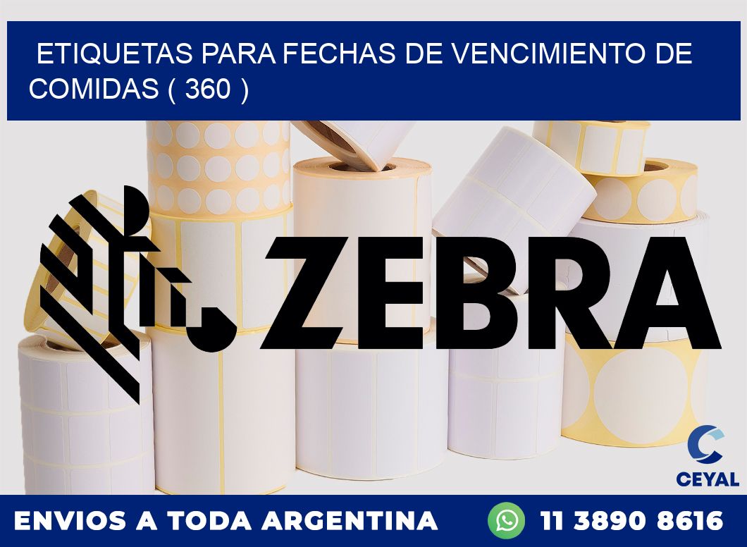 ETIQUETAS PARA FECHAS DE VENCIMIENTO DE COMIDAS ( 360 )