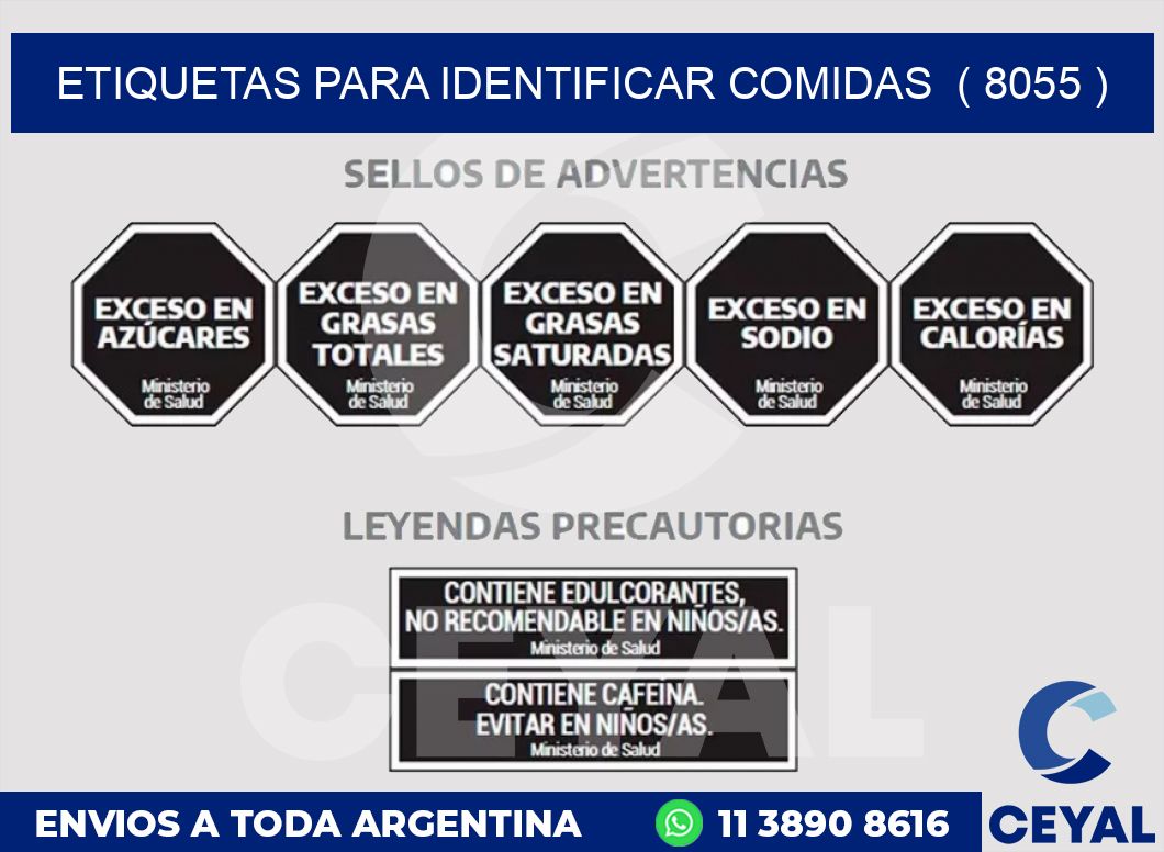 ETIQUETAS PARA IDENTIFICAR COMIDAS  ( 8055 )