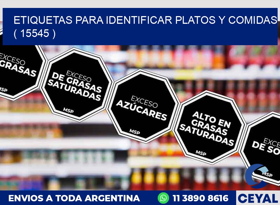 ETIQUETAS PARA IDENTIFICAR PLATOS Y COMIDAS  ( 15545 )