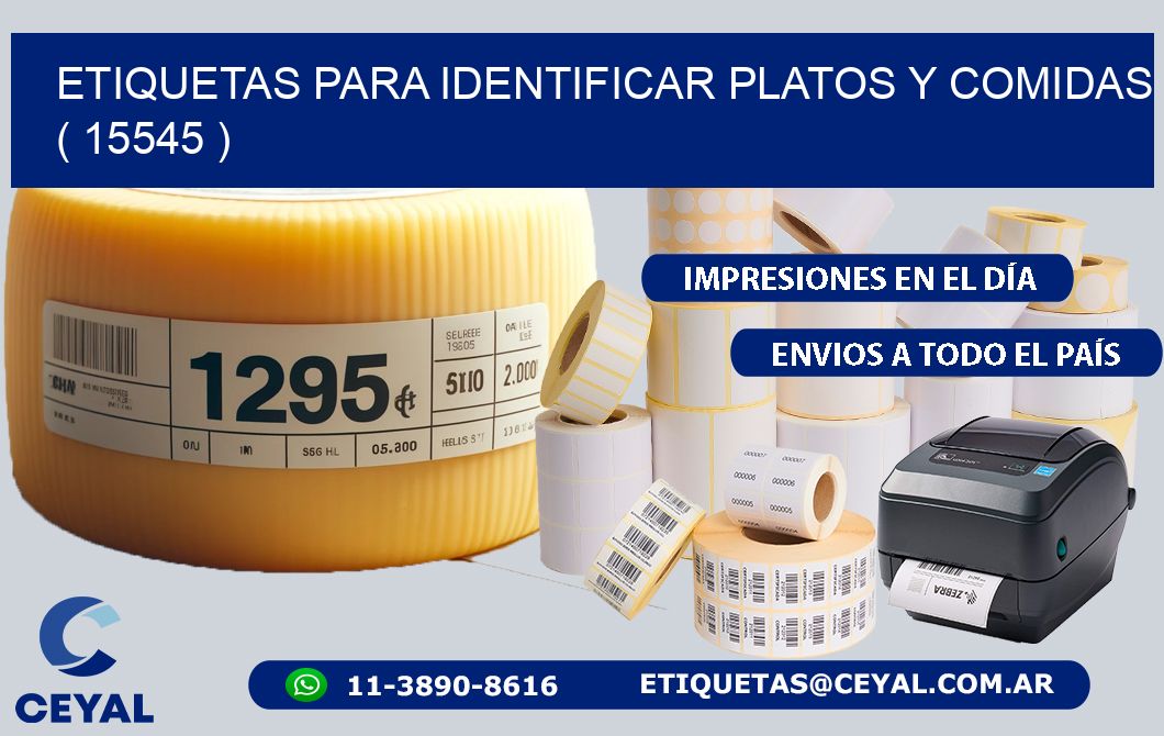 ETIQUETAS PARA IDENTIFICAR PLATOS Y COMIDAS  ( 15545 )