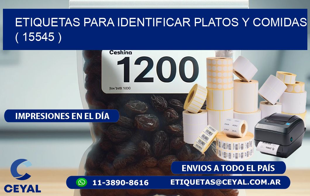 ETIQUETAS PARA IDENTIFICAR PLATOS Y COMIDAS  ( 15545 )