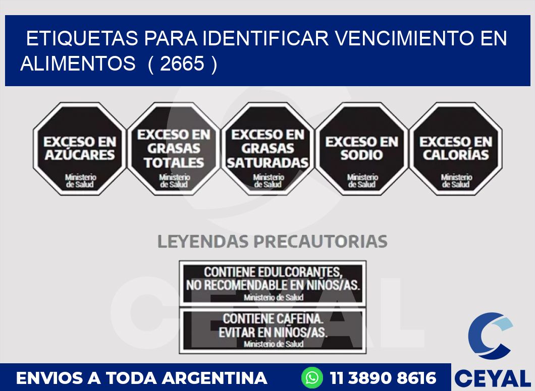 ETIQUETAS PARA IDENTIFICAR VENCIMIENTO EN ALIMENTOS  ( 2665 )