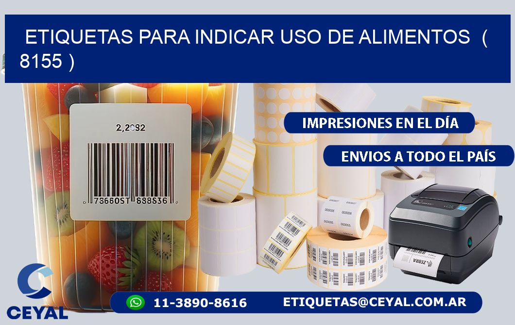 ETIQUETAS PARA INDICAR USO DE ALIMENTOS  ( 8155 )