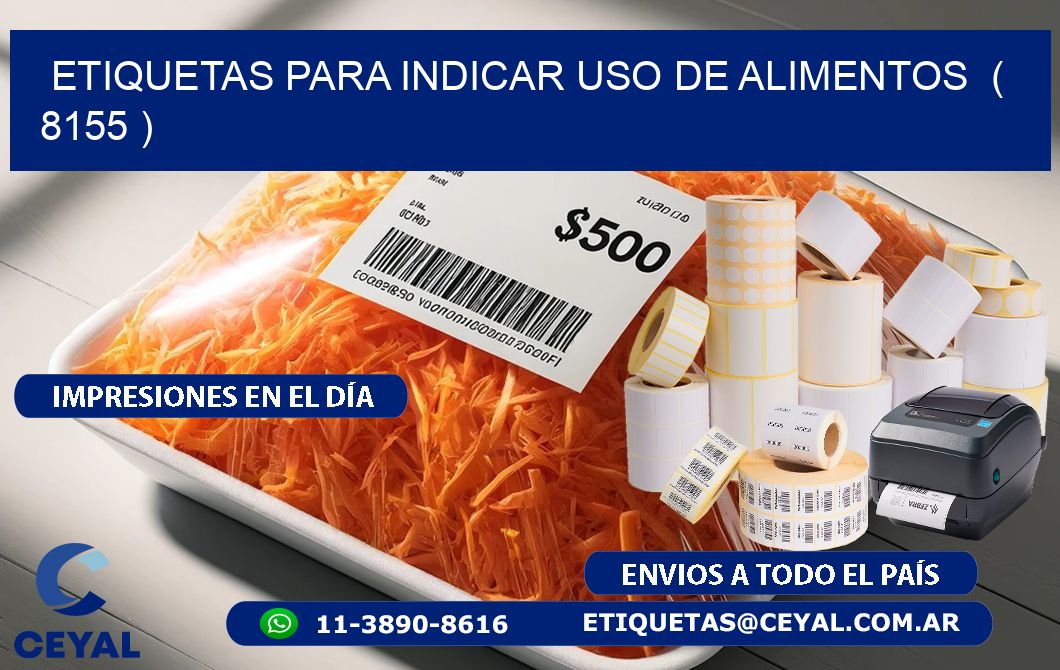 ETIQUETAS PARA INDICAR USO DE ALIMENTOS  ( 8155 )