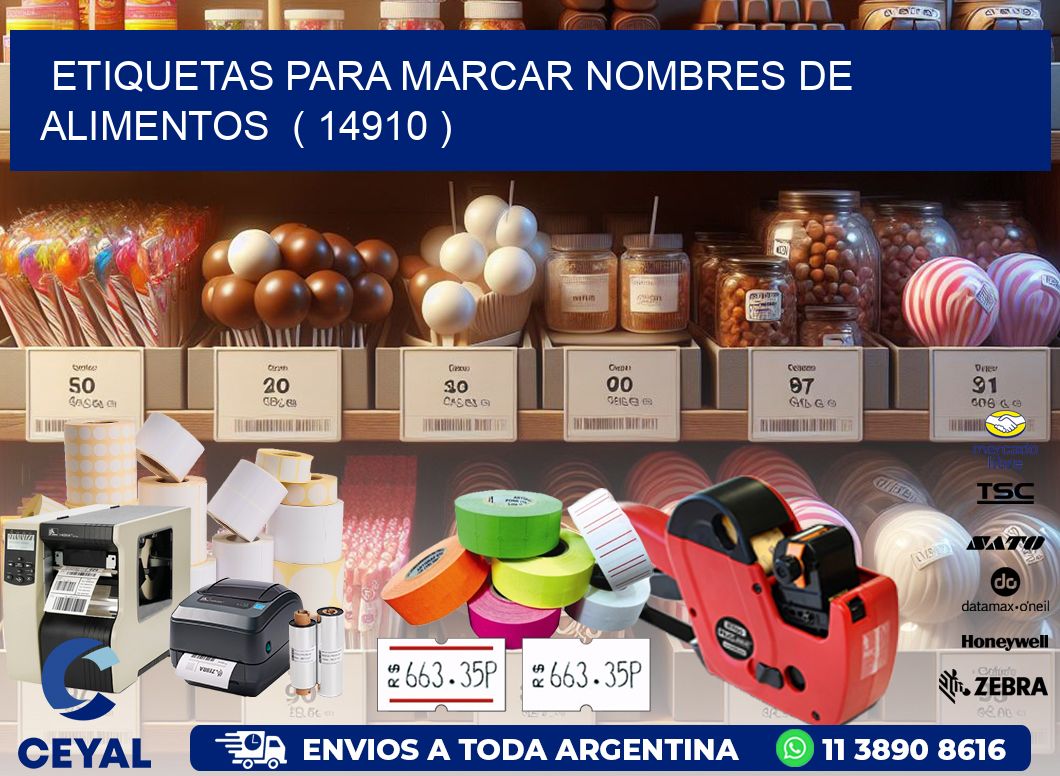 ETIQUETAS PARA MARCAR NOMBRES DE ALIMENTOS  ( 14910 )