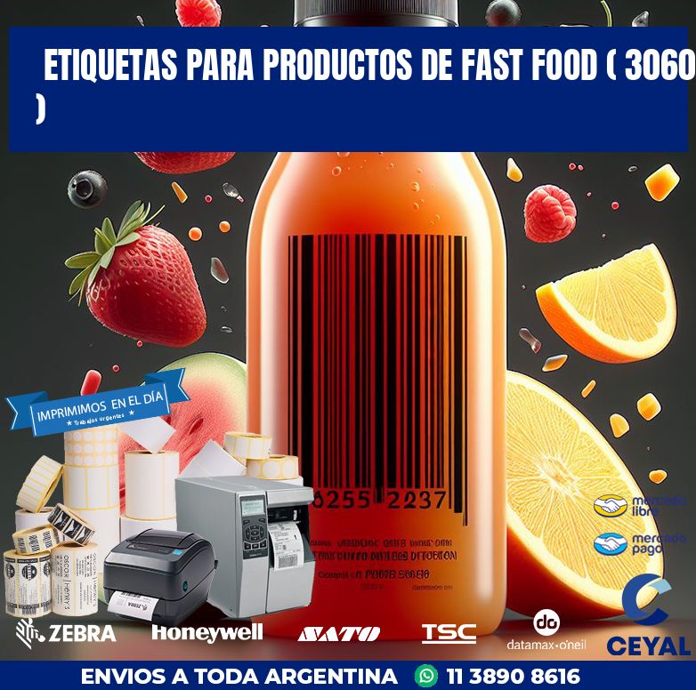 ETIQUETAS PARA PRODUCTOS DE FAST FOOD ( 3060 )