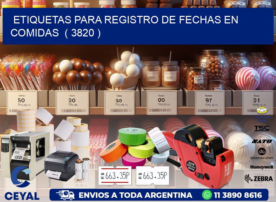 ETIQUETAS PARA REGISTRO DE FECHAS EN COMIDAS  ( 3820 )