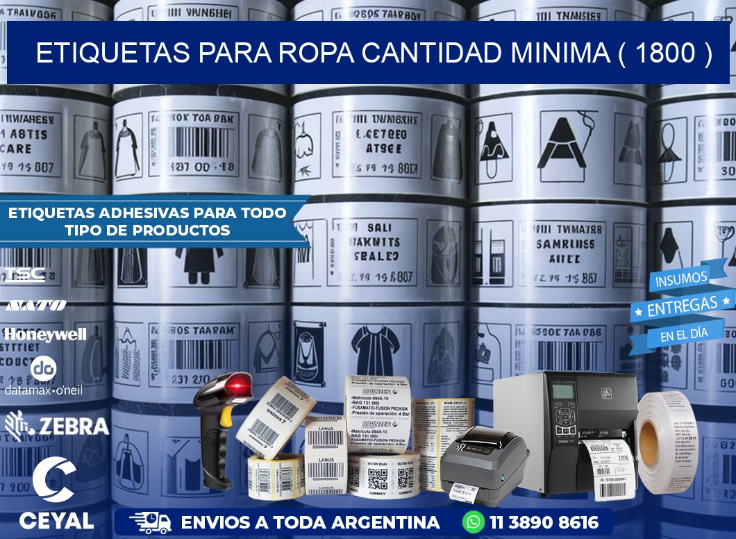 ETIQUETAS PARA ROPA CANTIDAD MINIMA ( 1800 )